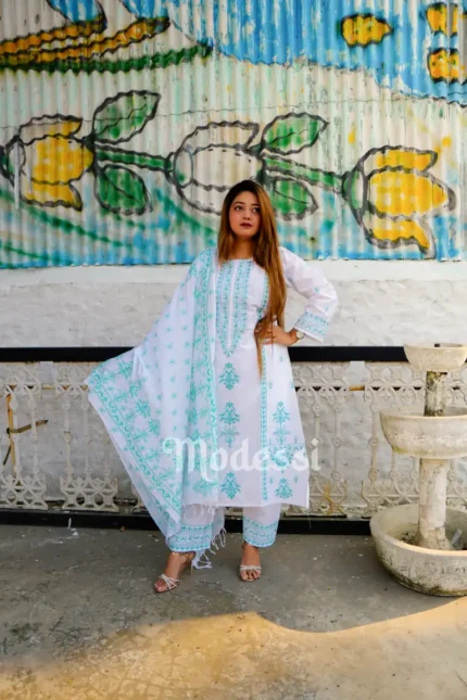 White Cotton Three Pcs