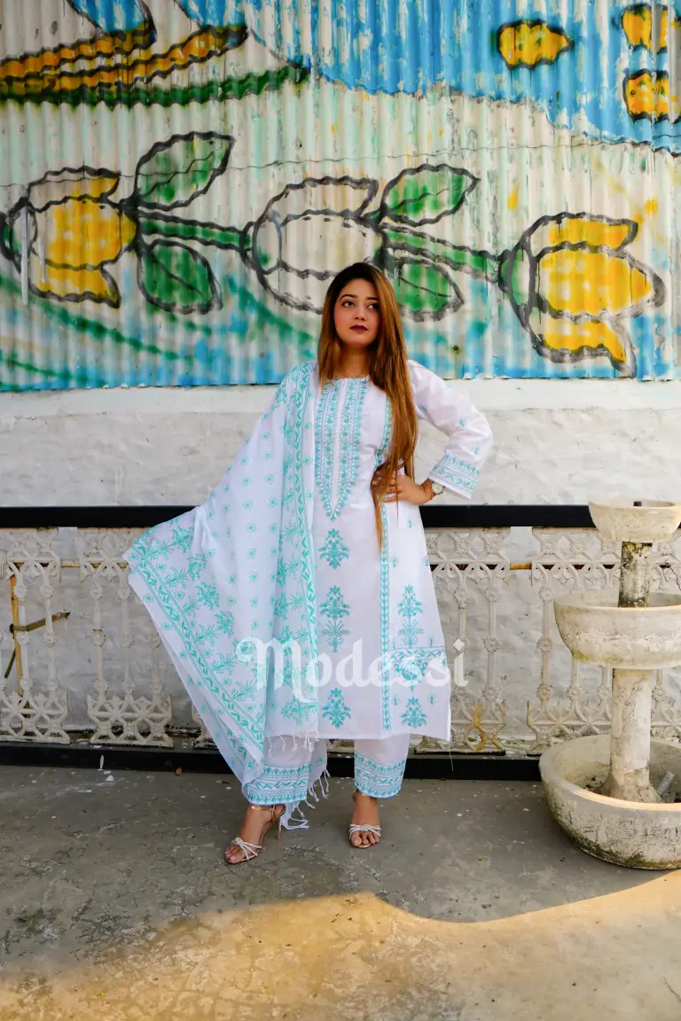 White Cotton Three Pcs